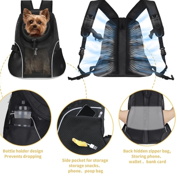 Pet Carrier Backpack for Dogs - Black - Picture 3 of 16
